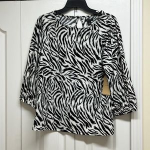 Halogen black and white zebra stripes top size extra small. NWT